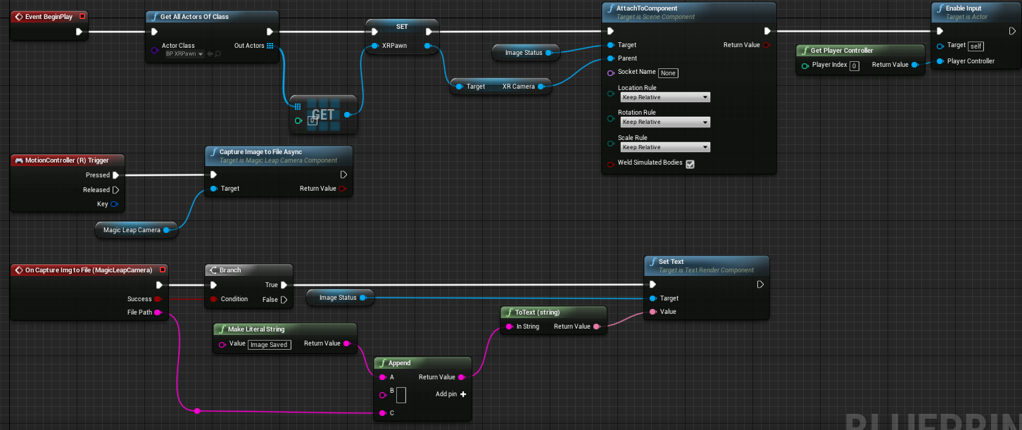 Image Capture Snippet Unreal Engine Magic Leap