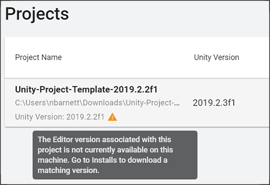 Project Templates - Unity Manual